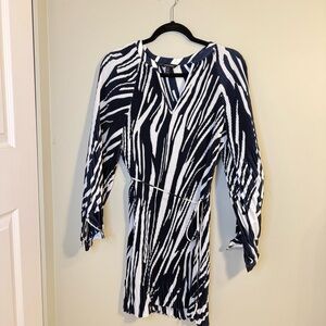 Banana Republic White & Blue Sheath Dress